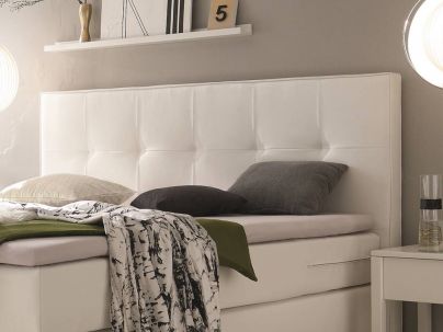 Lit boxspring Fleur design, Hasena fabricant Suisse. Meuble pour la chambre