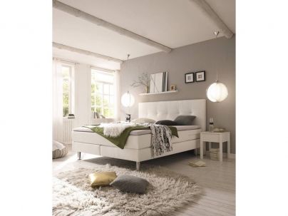 Lit boxspring Fleur design, Hasena fabricant Suisse. Meuble pour la chambre