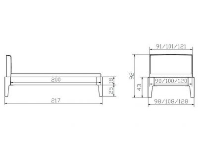 Lit Cemiano en hêtre massif, Hasena fabricant Suisse. Meuble pour la chambre