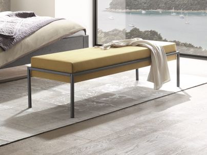 Banc Topa 2 en métal, Hasena fabricant Suisse. Le Monde du Lit