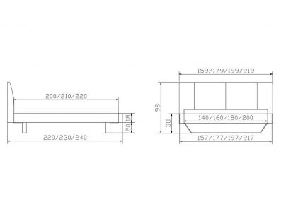 Lit Orion 2 design haut de gamme de qualité, Hasena fabricant Suisse.