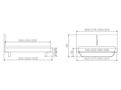 Lit Siena design haut de gamme de qualité, Hasena fabricant Suisse.