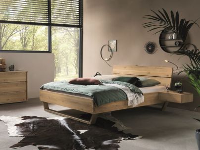 Lit Skid en bois de chêne noueux pure massif haut de gamme | Le Monde du Lit