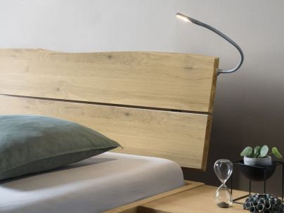 Lit Skid en bois de chêne noueux pure massif haut de gamme | Le Monde du Lit