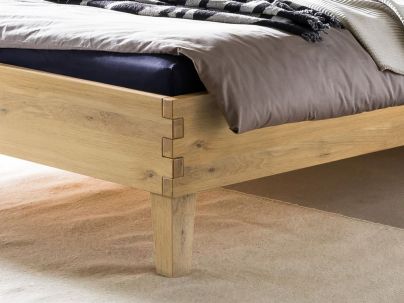 Lit Suno en bois de chêne noueux pure massif haut de gamme | Le Monde du Lit