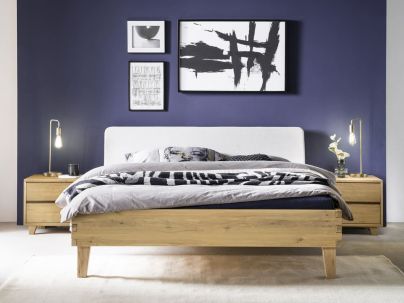 Lit Suno en bois de chêne noueux pure massif haut de gamme | Le Monde du Lit