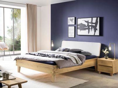 Lit Suno en bois de chêne noueux pure massif haut de gamme | Le Monde du Lit