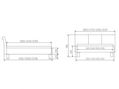 Lit Damo design haut de gamme de qualité, Hasena fabricant Suisse.