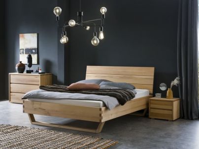 Lit Connecto en bois de hêtre noueux massif haut de gamme | Le Monde du Lit