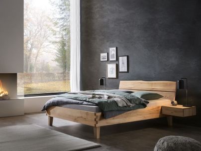 Lit Bordo en bois de hêtre noueux massif haut de gamme | Le Monde du Lit