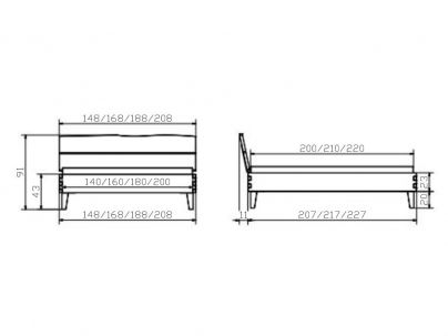 Lit Bordo en bois de hêtre noueux massif haut de gamme | Le Monde du Lit