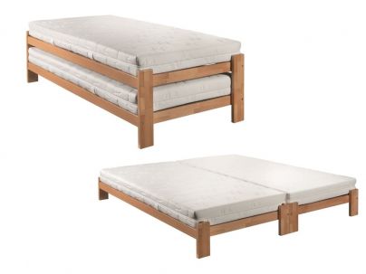 Lit Amici en hêtre massif, Hasena fabricant Suisse. Le Monde du Lit