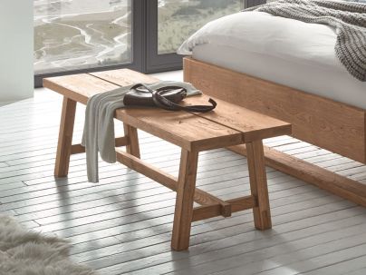 Banquette Calmo en chêne massif, Hasena fabricant Suisse. Meuble pour la chambre. Le Monde du Lit