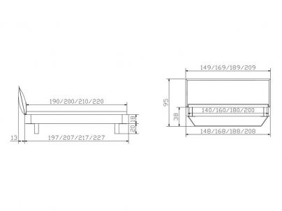 Lit Slitta en chêne massif, Hasena fabricant Suisse. Meuble pour la chambre. Le Monde du Lit