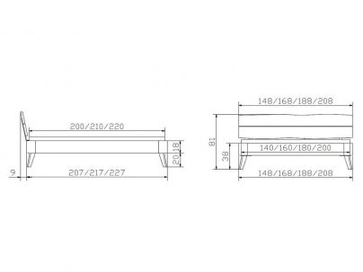 Lit Lenito en chêne massif, Hasena fabricant Suisse. Meuble pour la chambre. Le Monde du Lit