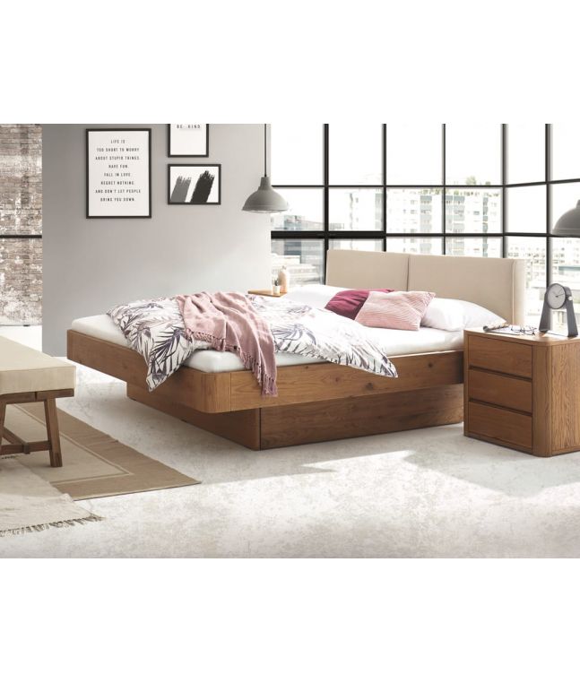 HASENA - Lit avec tiroirs en chêne massif