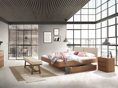 HASENA - Lit avec tiroirs en bois massif