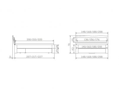 Lit Belluno en chêne massif, Hasena fabricant Suisse. Meuble pour la chambre. Le Monde du Lit
