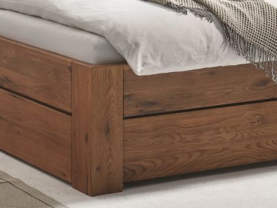 Lit Cassone en chêne massif, Hasena fabricant Suisse. Meuble pour la chambre. Le Monde du Lit