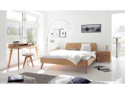 Chevet Sima en chêne Bianco massif, Hasena fabricant Suisse. Meuble pour la chambre. Le Monde du Lit