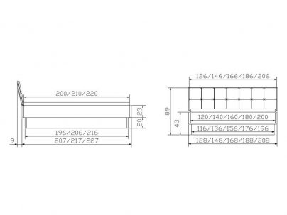 Lit Practico Cadro en chêne sauvage massif, Hasena fabricant Suisse. Meuble pour la chambre