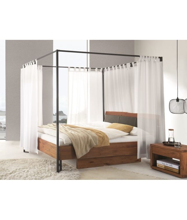 HASENA - Lit baldaquin en chêne massif