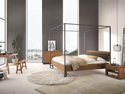 Lit en bois massif baldaquin Cadro Cielo