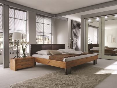 Lit Cadro Alpa en chêne sauvage massif, Hasena fabricant Suisse. Meuble pour la chambre