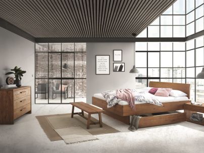 Lit Tree en chêne sauvage massif de qualité, Hasena fabricant Suisse.