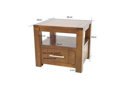 Chevet Thaman en hévéa massif de qualité. Meuble en bois massif pour la chambre. Le Monde du Lit