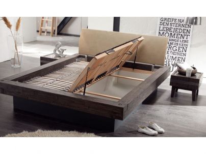 Lit coffre lecco en acacia massif, Hasena fabricant Suisse. Meuble pour la chambre. Le Monde du Lit