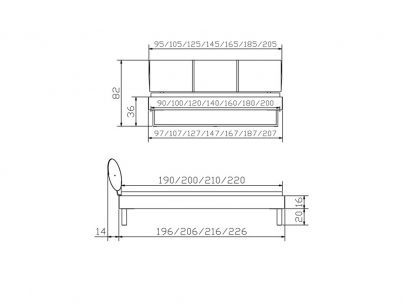 Lit Melipsa en hêtre massif, Hasena fabricant Suisse. Meuble en bois massif pour la chambre