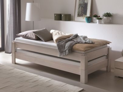 Lit Superposable en hêtre massif, Hasena fabricant Suisse. Meuble pour la chambre. Le Monde du Lit