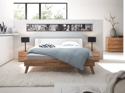 Lit Wood Leno en hêtre massif, Hasena fabricant Suisse. Meuble pour la chambre