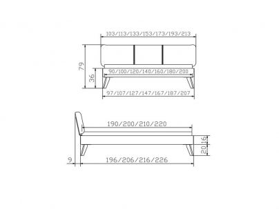 Lit Wood Leno en hêtre massif, Hasena fabricant Suisse. Meuble pour la chambre
