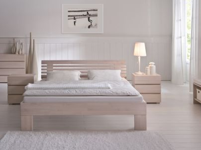 Lit Litto en hêtre massif, Hasena fabricant Suisse. Meuble en bois massif pour la chambre