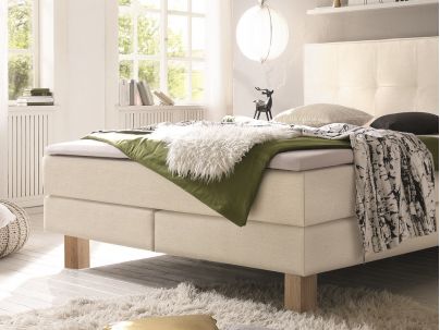 Lit boxsping Lodge en bois de chêne massif haut de gamme | Le Monde du Lit