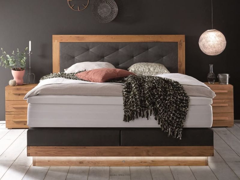 HASENA - Lit Boxspring et chêne massif HASENA - Lit Boxspring et chêne massif
