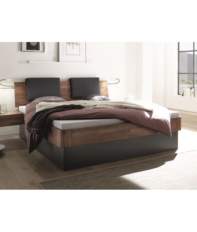 HASENA - Lit coffre en noyer massif