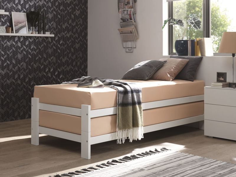 Lit Amici en hêtre massif, Hasena fabricant Suisse. Le Monde du Lit