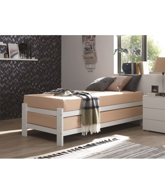 Lit Amici en hêtre massif, Hasena fabricant Suisse. Le Monde du Lit