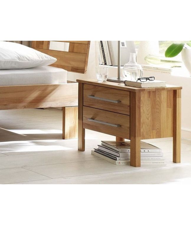 Chevet Malo 2 tiroirs en bois massif FSC
