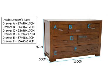 Dimensions de la commode Phuket