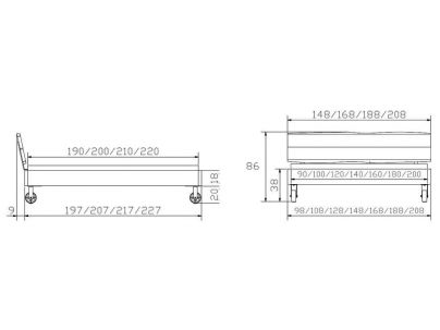 Lit Quadro Cena en chêne sauvage massif, Hasena fabricant Suisse. Meuble pour la chambre