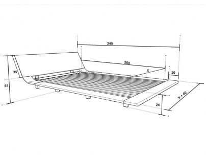 Lit Eridanus avec tête de lit inclinée avec coussins en chêne massif - Lit en bois - Le Monde du Lit