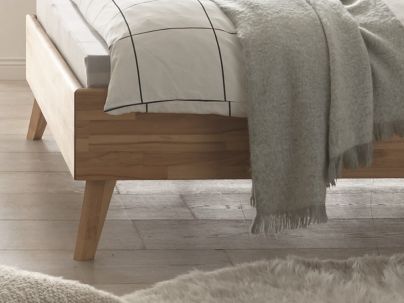 Lit Cussina en hêtre massif de qualité, Hasena fabricant Suisse.