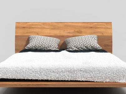 Lit Carène avec tête de lit inclinée en bois massif