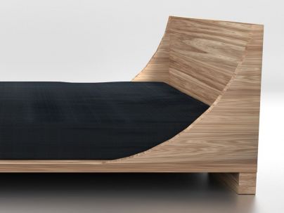 Lit Centaure en bois de frêne massif au design contemporain - Lit en bois - Le Monde du Lit