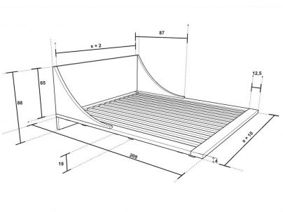 Lit Centaure en bois de frêne massif au design contemporain - Lit en bois - Le Monde du Lit
