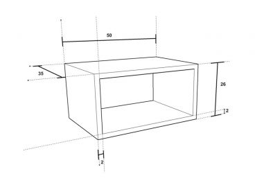 Dimensions du chevet Aquarius en bois